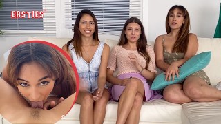 Ersties Sexy Babe Hosts Two Brunette Friends For Hot Lesbian Sex