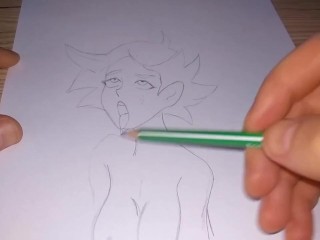 Хентай ахегао, рисование простым карандашом