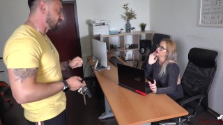 'We can't have a slut like you working here' Sexy secretary gets fucked by horny boss to keep jobPT1