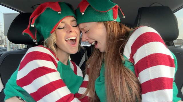 porn video thumbnail for: Nadia Foxx & Serenity Cox as Horny Elves cumming in drive thru with remote controlled vibrators / 4K