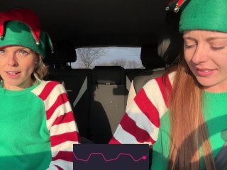 Nadia Foxx & Serenity Cox as Horny Elves Cumming in Drive Thru with Remote ControlledVibrators / 4K