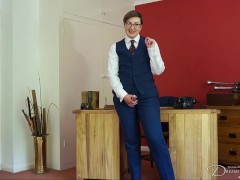 Naughty schoolboys must report to Headmaster Pandora Blake