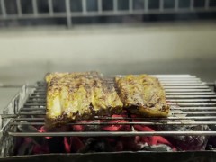 Grilling pork ribs with love
