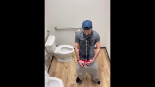 Self piss in public bathroom