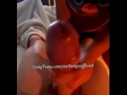 Preview 1 of My baby masturbating my monster cock talking about the girl who went to have sex with me at night