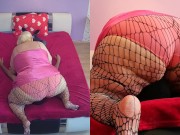 Preview 6 of Spider net pantyhose facesitting by a SSBBW