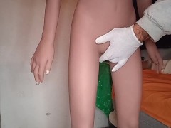 stroking her beautiful skin with a feather