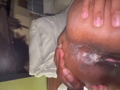 Sloppy head for daddy wet pussy let me squirt all over this BBC