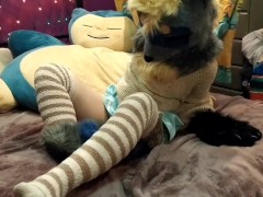 Desperate Horny Furry Girl Humps Pokemon Plush Until She Cums