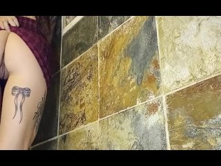 tattooed women, solo female, voyeur, pee