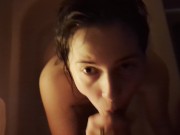 Preview 4 of 😩💦Busted In Her Mouth POV  🥵Candle Lit Blowjob In The Shower