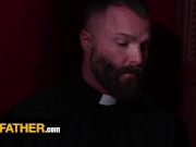 Preview 1 of Horny Boy Andy Tricks Bishop Rob Montana To Confess His Sins While Masturbating - YesFather