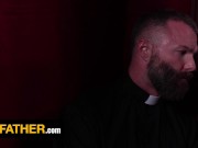 Preview 2 of Horny Boy Andy Tricks Bishop Rob Montana To Confess His Sins While Masturbating - YesFather