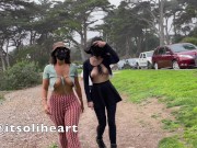 Preview 6 of Topless walk with a friend for the first time