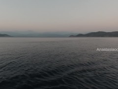 Anastasia Ocean. swimming naked in guys company. yacht party