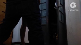 Sissy Gets Fucked with Open Door