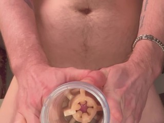 Moaning while cumming in Fleshlight