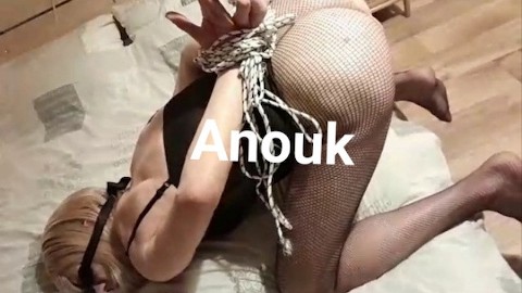 Anouk -Tranny Whore -  Tied up and Barebacked with Balls in Ass