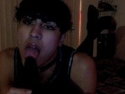 Preview 1 of Femboy Sucks on Big Dildo and Jerks Off