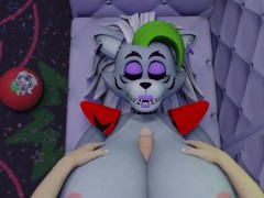White guy tits fuck Roxanne Wolf Five Nights at Freddy's Security Breach tits job cum mouth Breast