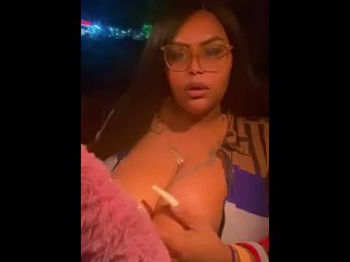 ebony, public, big tits, vertical video