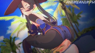 Anime Hentai 3D Compilation Spending A Day With Mona's Thighs From Genshin Impact Until Creampie