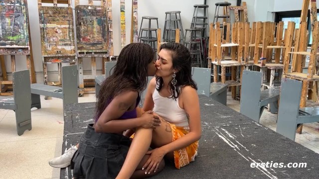 Ersties: Lesbian Exhibitionists Have Sexy Fun in a Classroom