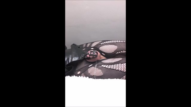 Sissy hands free ruined orgasm in cage