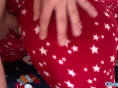 Christmas alone with stepsis! Cum on her face is my gift!