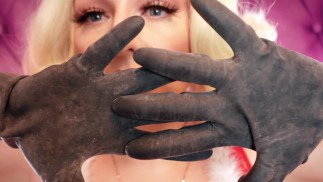 ASMR video: rubber gloves. Hear amazing sounds and relax! Christmas mood! Arya Grander -SFW free vid