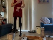 Preview 2 of you can do whatever you want to me in my tight little dress, stockings and high heels