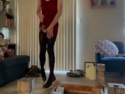 Preview 4 of you can do whatever you want to me in my tight little dress, stockings and high heels