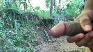 outdoor handjob | cumshot | slboy3