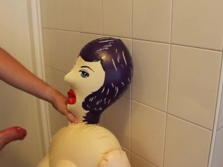 teen, creampie, naked, bathroom sex