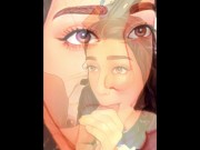 Preview 2 of Psychedelic Animated Blowjob Compilation with Anime Girl that is OBSESSED with BBC