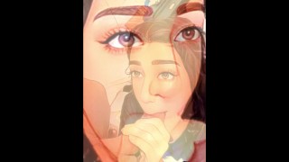 Psychedelische, Animierte Blowjob-Zusammenstellung Mit Einem Anime-Girl, Das Von BBC Besessen Ist