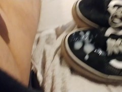I hope she won't notice my cum stains on her black Old Skool Vans