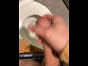 Preview 5 of Almost Caught School Toilet (ruined hands free cum)