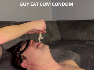 masturbation, amateur, eat cum condom, merry christmas
