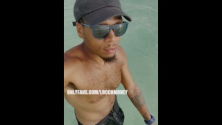 EBONY BBC SPLASHIN AROUND IN JAMAICA ON THE BEACH
