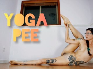 naked yoga, watersports, solo female, tattoo girl