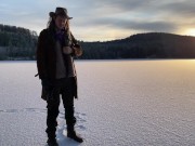 Preview 1 of Jerking off on a frozen lake - 4k 60fps