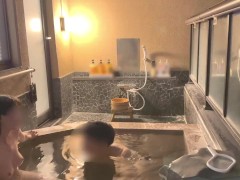 Video First hot spring trip♡SEX in a stylish open-air bath at night♡Japanese amateur hentai