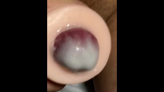 【個人撮影】オナホでオナニーしてチンコがローションと精子まみれ HENTAI ASIAN JAPANESE BOY masturbation