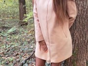 Preview 2 of Girl masturbating in the forest near her office