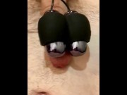 Preview 2 of Hot Straight Guy Using Cock Vibrator Cock Pulsating And Throbbing With Pleasure With Cumshot 🍆💦POV