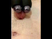 Preview 5 of Hot Straight Guy Using Cock Vibrator Cock Pulsating And Throbbing With Pleasure With Cumshot 🍆💦POV