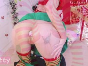 Preview 5 of A Naughty Elf Brings Your Christmas Gift: Sloppy Blowjob, Pink Pussy, Anal Play and Cum Twice!!