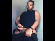 Preview 1 of Thick Dick Ebony Strokes His BBC - Daddy Dame