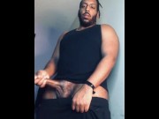 Preview 5 of Thick Dick Ebony Strokes His BBC - Daddy Dame